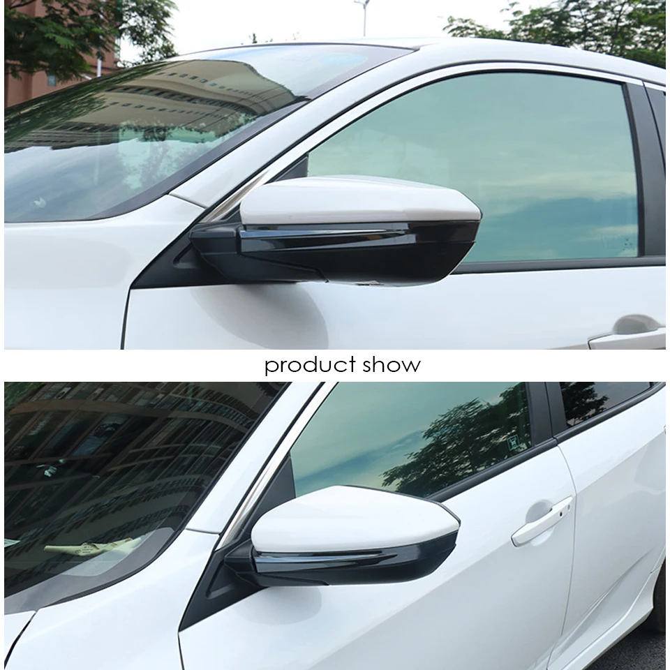 Auto Car Styling Stainless Steel Rearview Mirror Trims Stickers For Honda Civic 10th Civic Accessories