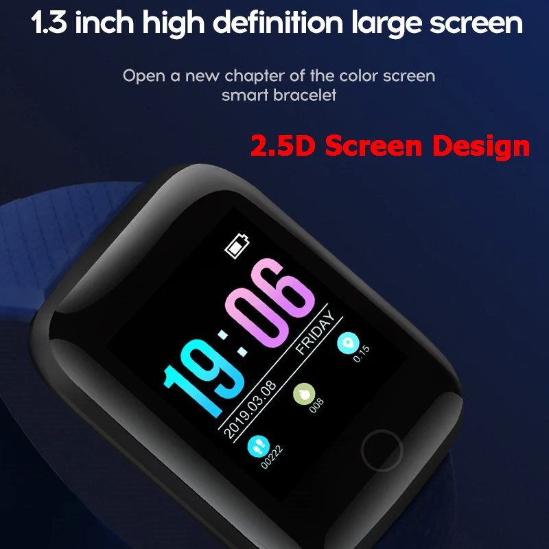 D13 1 3 дюйма Смарт-часы для мужчин IP67 водонепроницаемый монитор сердечного ритма