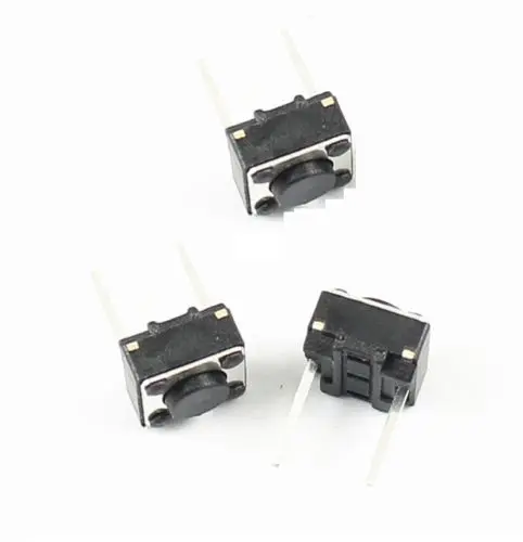 100 шт. мгновенный тактовый кнопочный переключатель 2 Pin DIP 6x6x4 3 мм высотой 4