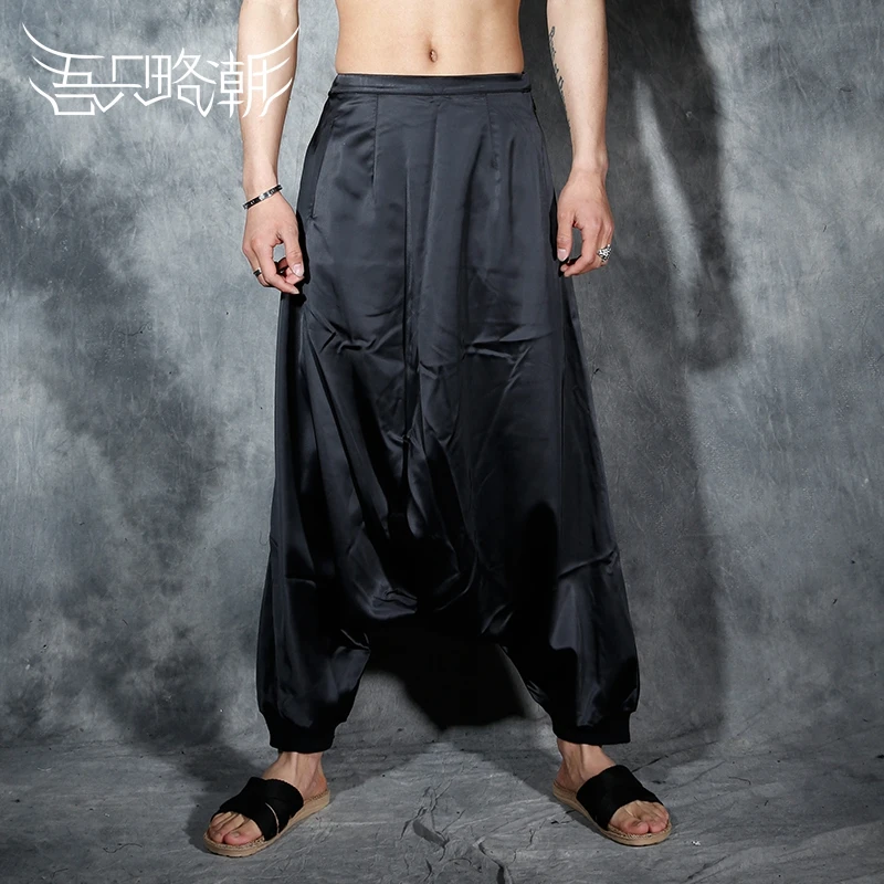 2016 New Men's clothing Gd fashion Male loose casual personality wide leg pants harem pants singer costumes