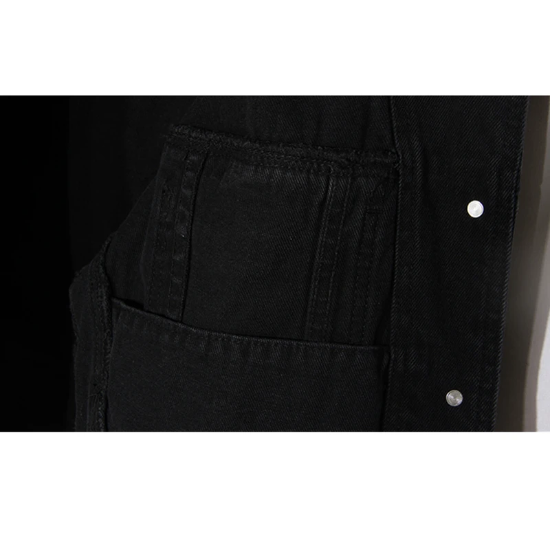Куртка женская джинсовая свободного покроя, простой однобортный Повседневный базовый Пиджак из денима, черная верхняя одежда, весна-осень от AliExpress RU&CIS NEW