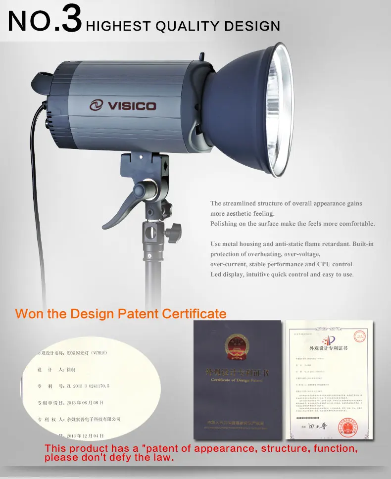 Visico Studio Flash VC 400W HH стробоскопический светильник высокоскоростной с пультом дистанционного управления VC-801TX для крепления bowens отражатель фон реклама/школьная фотография