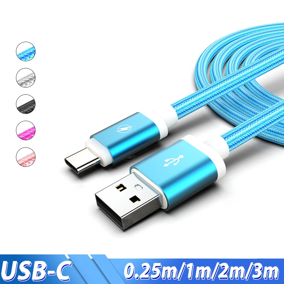 Кабель USB Type C 3 м для Samsung S10 S9 plus провод быстрой зарядки Huawei Mate 20 P30 pro короткий