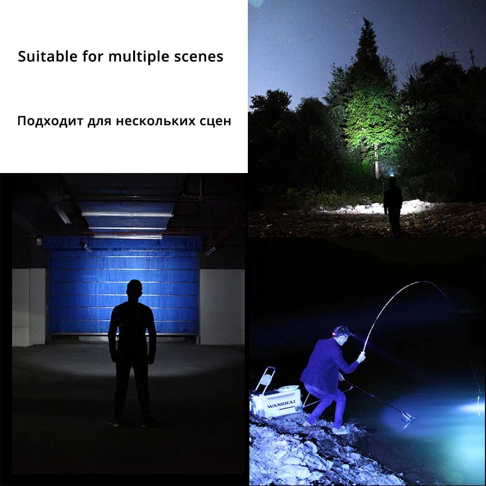 

Induction switch LED cap clip light super bright LED Headlamp Rechargeable fishing light Hat lamp comfortable to wear