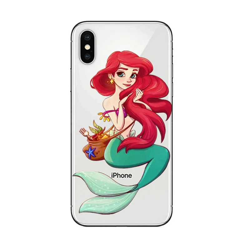 Чехол для телефона Little Mermaid Ariel из ТПУ iPhone X XR 6 7 8 XS MAX 5 5S SE S PLUS Модный милый чехол с
