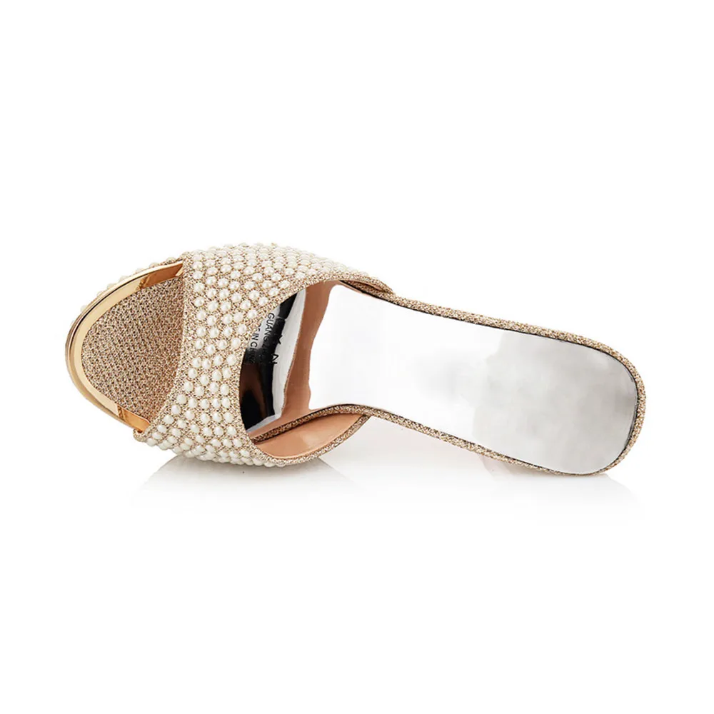 

Smeeroon 2020 new style women sandals peep toe elegant pearl wedding shoes comfortable platform wedges shoes big size 33-42