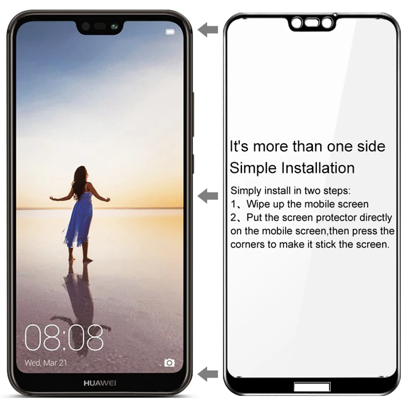 OLLIVAN 3D Стекло для huawei P20 Lite Закаленное защитную крышку Pro P8 2018 Экран защитная