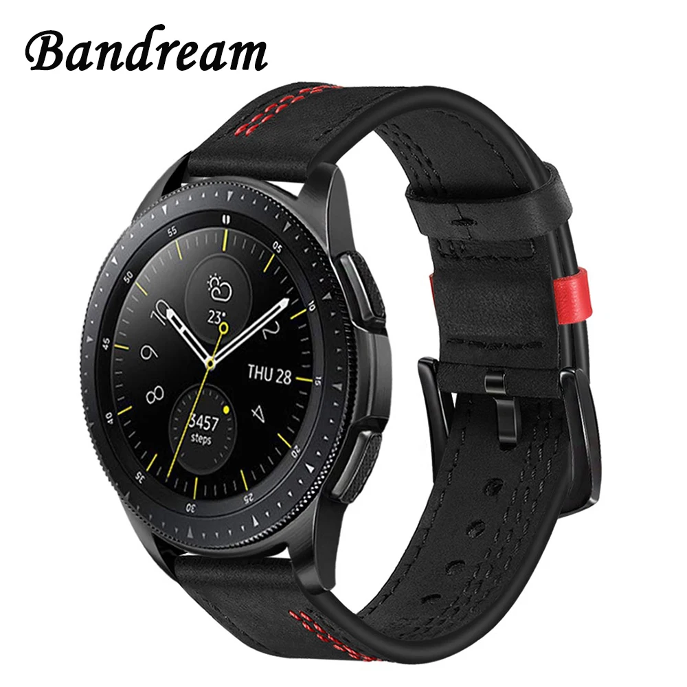 Ремешок Bandream из натуральной кожи для Samsung Galaxy Watch 42 мм/Active Active2 40 мм 44 быстросъемный
