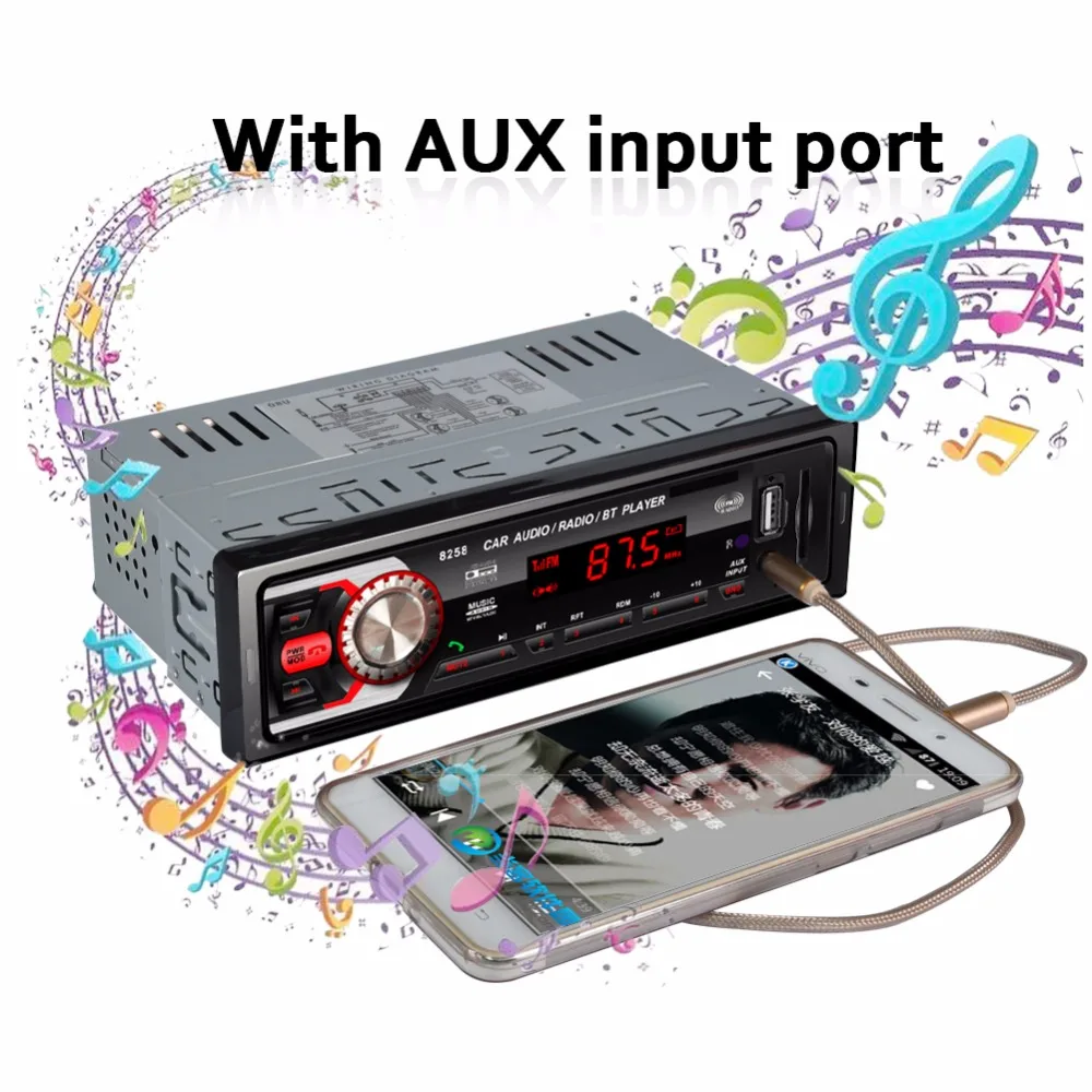AZGIANT 12V 1DIN автомобильный Радио плеер Bluetooth медиаприемник MP3 FM радио USB SD MMC порт AUX в