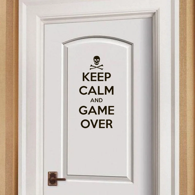 YOJA 12 2*25 см с надписью KEEP CALM AND игры OVER геймера дверь детской комнаты Наклейка на