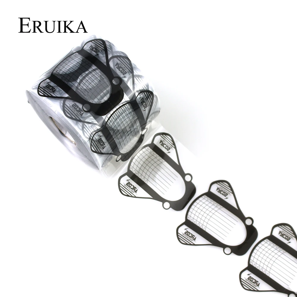 ERUIKA 20 шт/100 шт форма для ногтей гель для наращивания ногтей Наклейка овальной формы самоклеящийся акриловый слайдер для ногтей руководство советы