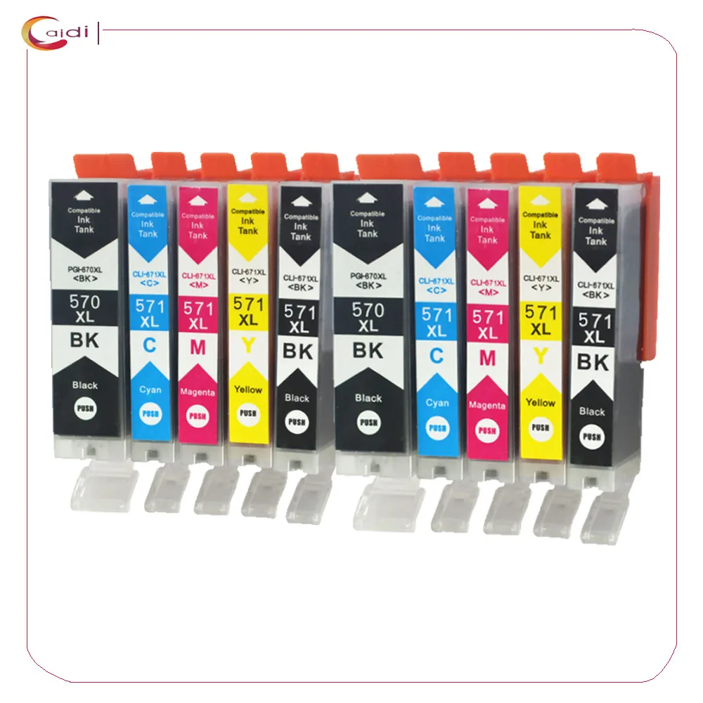 10 упаковок совместимый с Canon PGI 570XL CLI 571XL картриджи для PIXMA MG5750 MG6850 MG5751 MG6851 MG5753|compatible