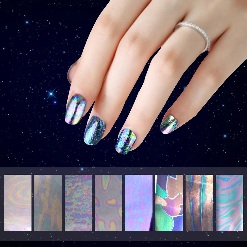 1 шт. звездное небо оболочки дизайн ногтей перевод рисунка фольги бумага лак для