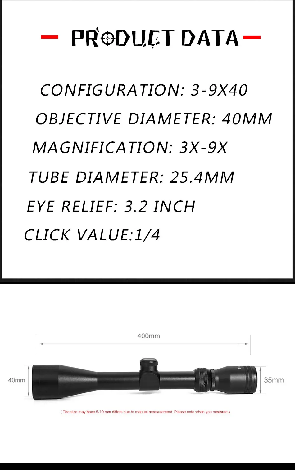 LUGER 3-9X40 тактический прицел Оптический Снайпер олень винтовка прицел Воздушный пистолет винтовка охотничьи прицелы открытый Сетка прицел