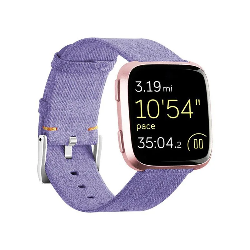 Часы с сердечным ритмом применимые к Fitbit versa ремешок из парусины умный джинсовый
