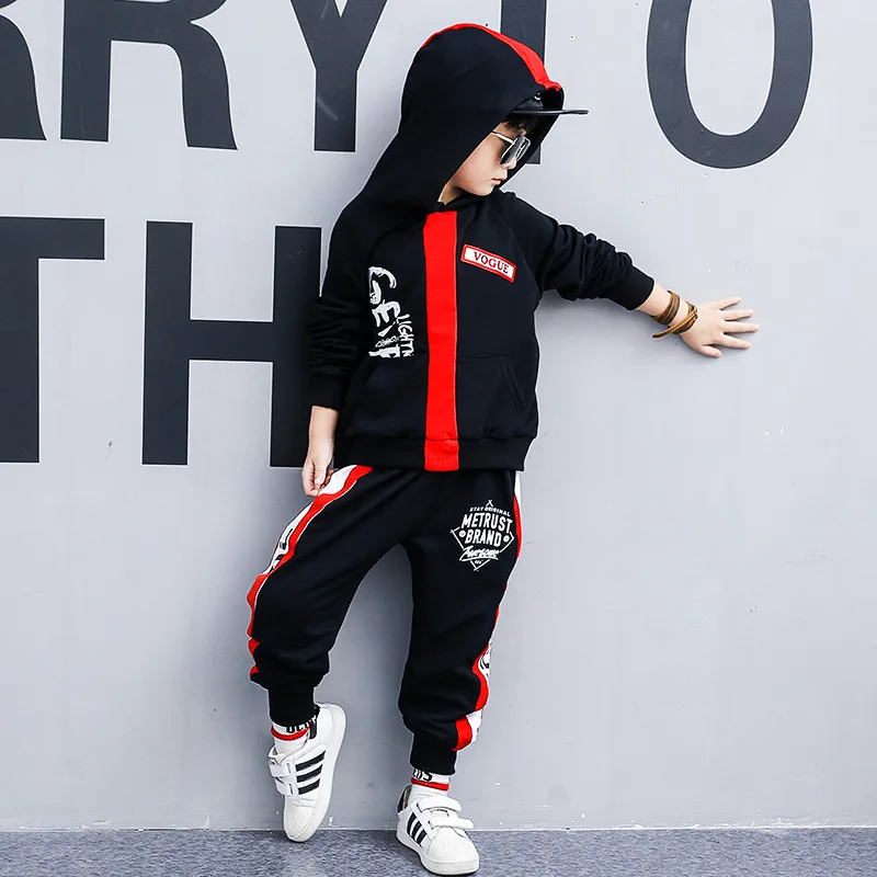 New autumn two piece 6 boy sweater long sleeve + pants 3-12 year old primary school sportswear boys clothing 2 set |