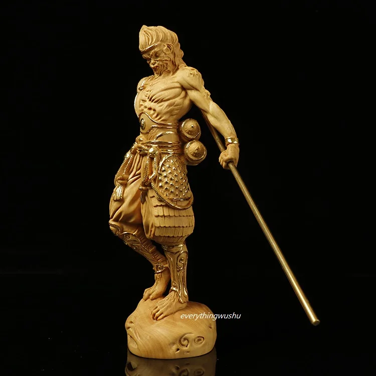 Ручной работы деревянный резной Король обезьян статус Sunwukong фигура