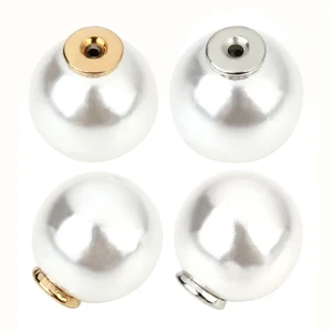 Круглая брошь с искусственным жемчугом 50 шт.лот, застежки с шариками, диаметр отверстия 1 мм, золотистаяСеребристая брошь, булавки, фурнитура F5054