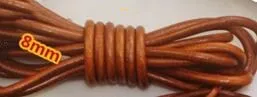 round 8mm 2 м 2/3/4/5/6/8/10 мм Шнур из натуральной кожи на плоской подошве; круглый коричневый в стиле «Ретро» из коровьей кожи шнур веревочный браслет выводов, сделай сам, ювелирное изделие - Цвет: round 8mm