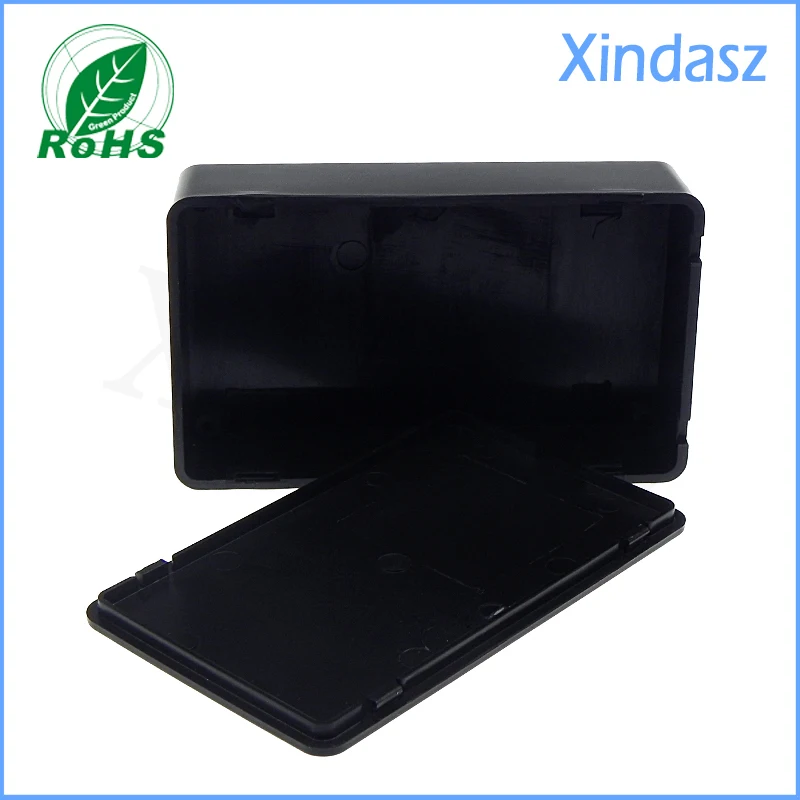 Черный маленький пластиковый распределительный ящик для электронных работ 100*60*25