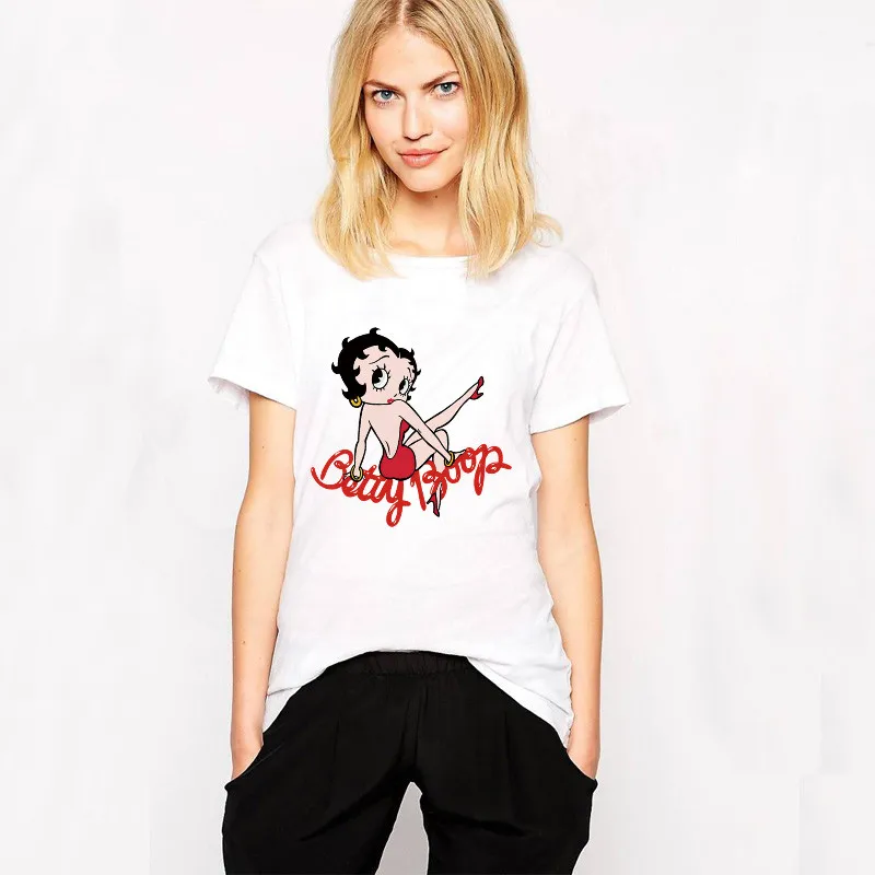 Лидер продаж, Детская футболка BETTY BOOP для девочек с железной заплатка для одежды «сделай сам», одежда нашивки, наклейка с термопереносом