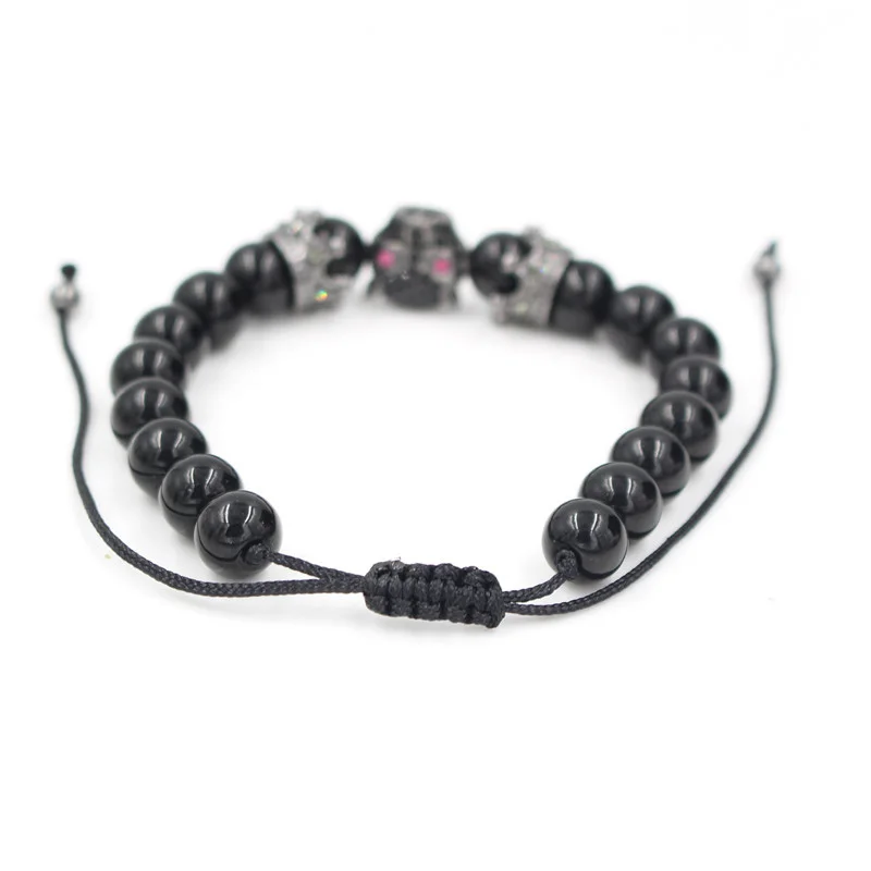 

2020 New Design Leopard Head Crown Charm Bracelet Adjustable Braiding Macrame Copper Beads Bracelet For Men Women Jewelry Gift