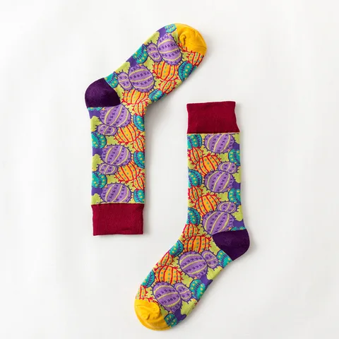 Новинка европейские Соединенные Штаты Брендовые женские Веселые носки цветные Смешные зимние носки теплая психоделическая иллюстрация серия сокен