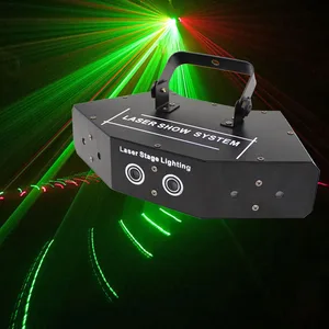 DMX 512 веерообразная шесть глаз сканирования RGB лазерный светильник для DJ диско клубной сцены шоу события вечерние эффект светильник со звуком Управление