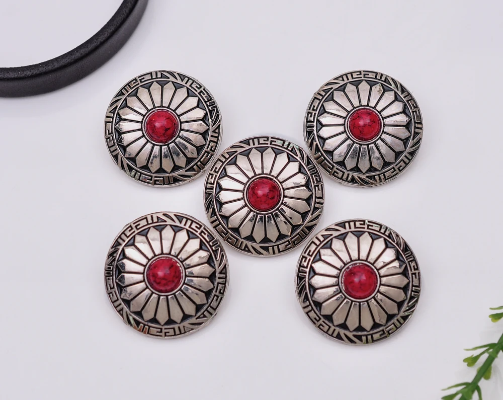 10X 30mm Southeast Sun Flower Turquoise Sewing Coat Closures Leathercraft Shank Button RED | Украшения и аксессуары