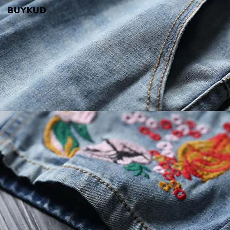 BUYKUD High Waist Ladies Ripped Jeans Women 2018 New Summer Casual Mom Elastic Wasit Denim Pants Cotton Long Trousers |