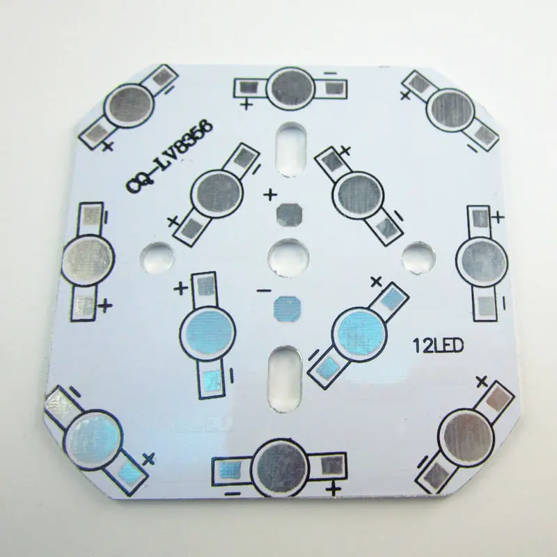 20 шт./лот 12 Вт Светодиодная печатная плата высокой мощности, алюминиевая Базовая пластина 12 светодиодов для радиатора светодиодной лампы, бесплатная доставка