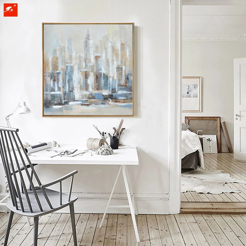 Нью Йорк современная городская архитектура абстрактное настенное искусство Skyline