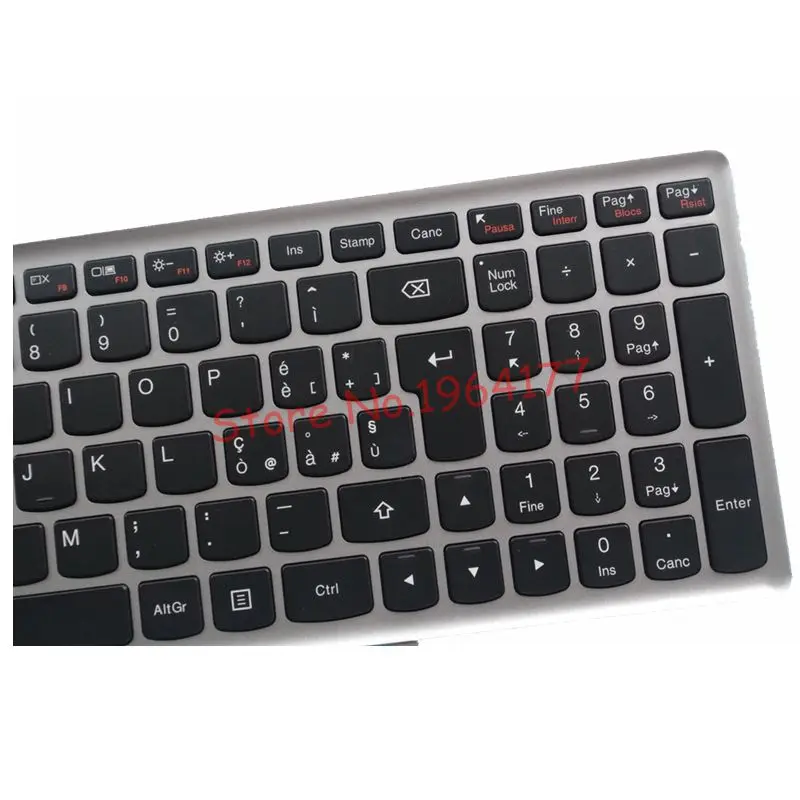 Клавиатура Italian IT для Lenovo Ideapad Z710 U510 клавиатура ноутбука Серебристая Рамка с