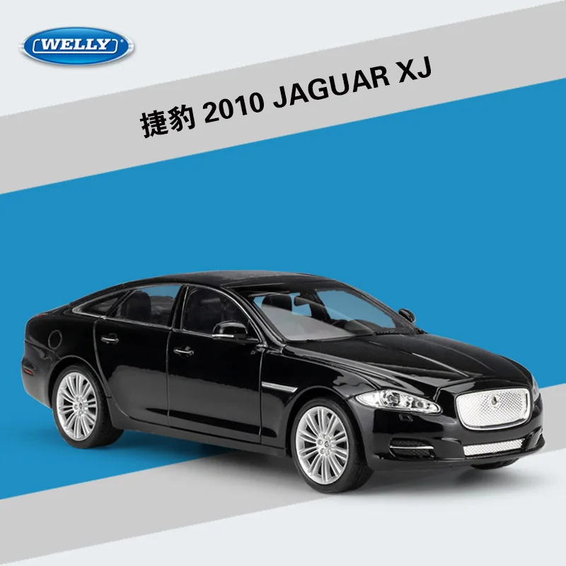Black WELLY 1:24 литая под давлением модель автомобиля JAGUAR XJ Металлический Игрушечный Автомобиль сплав JAGUAR классический автомобиль детские игрушки Подарочная коллекция автомобилей - Цвет: Black