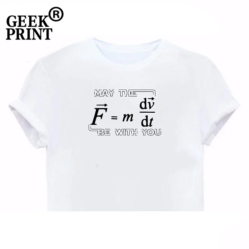 Женские топы забавная футболка с надписью May The Force Be With You математическая Geek