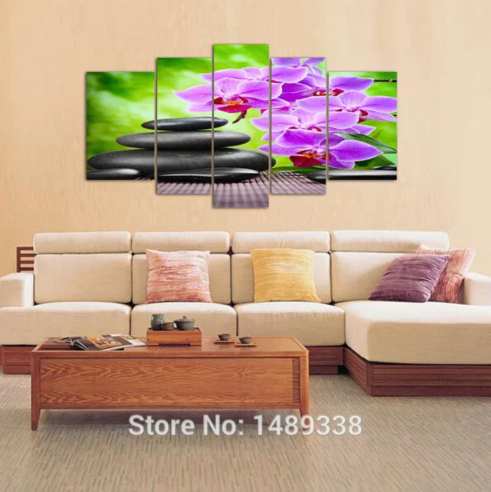 5 P картина в раме масло орхидеи Картина на холсте текстурированный реферат