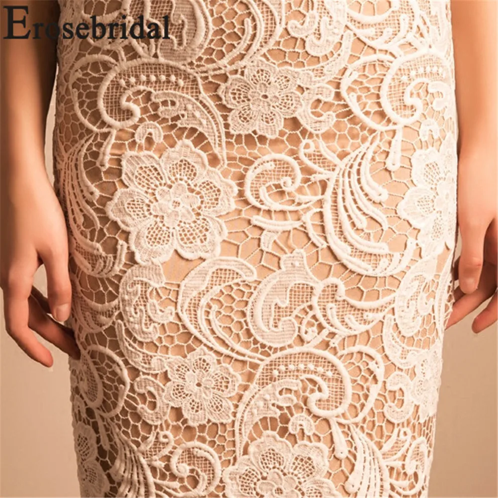 Женское кружевное платье Erosrbridal длиной до колена с молнией на спине 2019|Платья