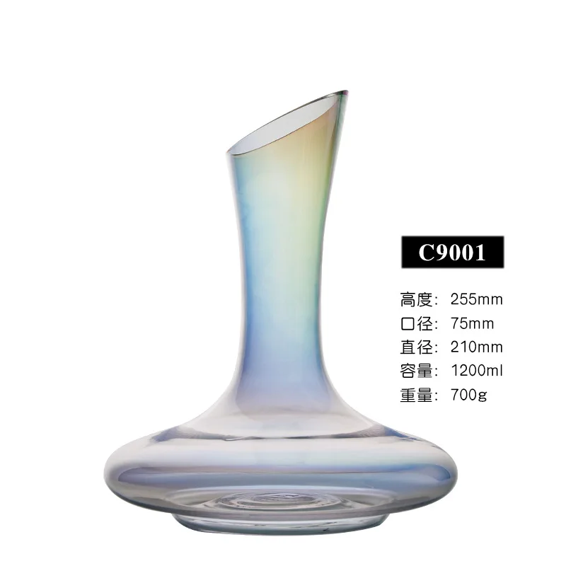 Large Rainbow 1.5L u-образный Кристалл Декантер для красного вина Лебедь Графин для вина подарки большой аэратор аксессуары ручная выдувная сомелье графин без свинца - Цвет: Large Rainbow