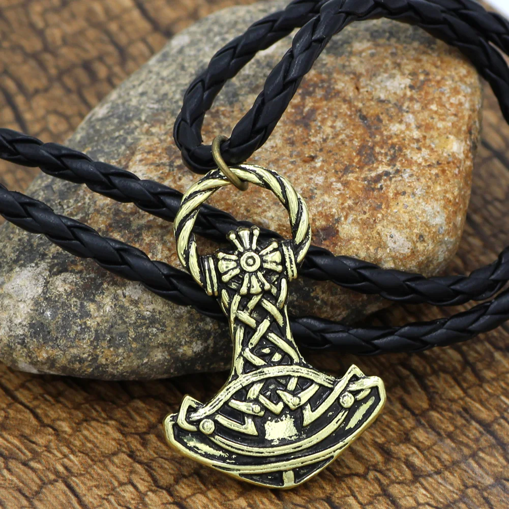 Men Viking Thor Mjolnir Amulet Hammer Scandinavian Pendant Necklace Gift Jewelry with Bag | Украшения и аксессуары