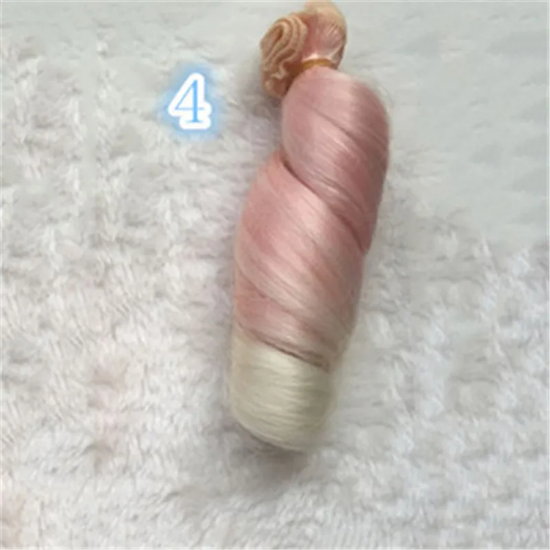 Type 4 15*100 см вьющиеся кукольные волосы, парики для кукол, удлиненные кукольные парики, градиентные цветные аксессуары, русская одежда ручной работы, кукольные парики - Цвет: Type 4