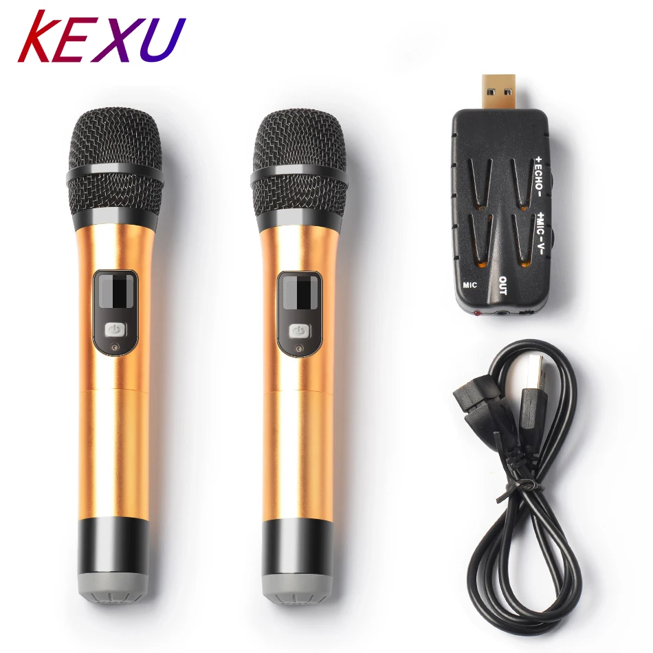 KEXU 2 шт. TP-WIRELESS двухканальный USB беспроводной микрофон для караоке конференции