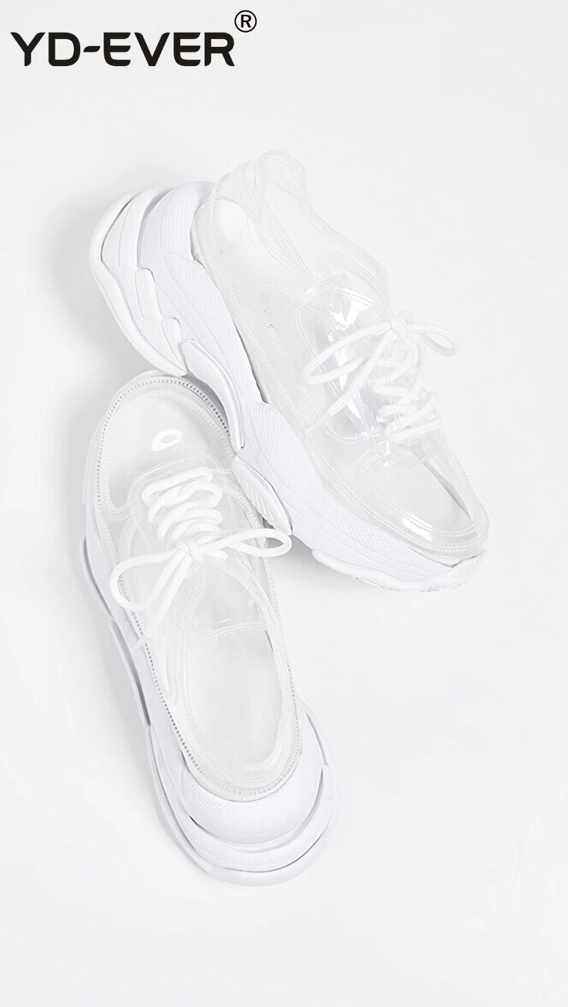 Летние прозрачные Модные женские кроссовки из ПВХ женская прозрачная обувь на
