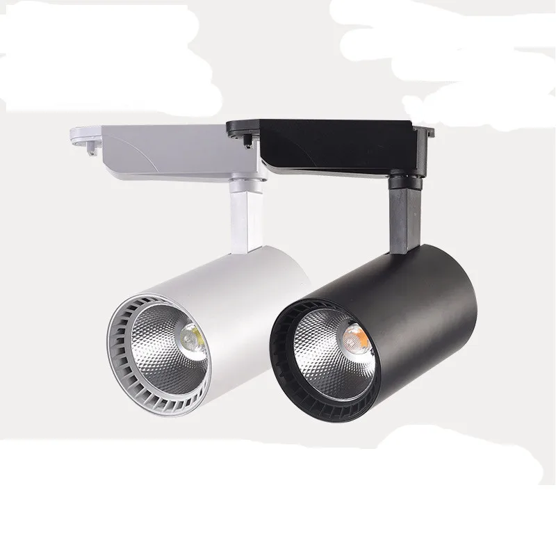 Новый LED COB рельсовый свет AC85 265 V прожектор Регулируемый трек освещение лампа для
