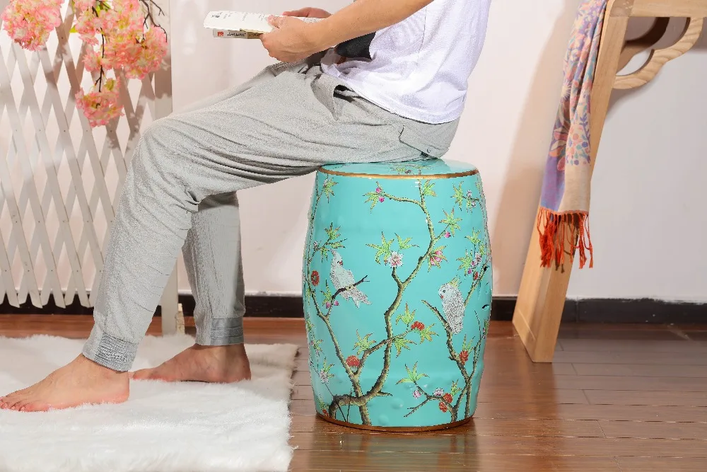 

Home decoration blue furniture ceramic garden Chinese stool
