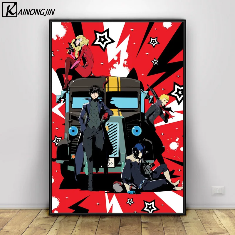 Плакат Persona 5 японского аниме постеры и принты Холст Живопись стены Искусство картина для гостиной домашний декор - Цвет: 013