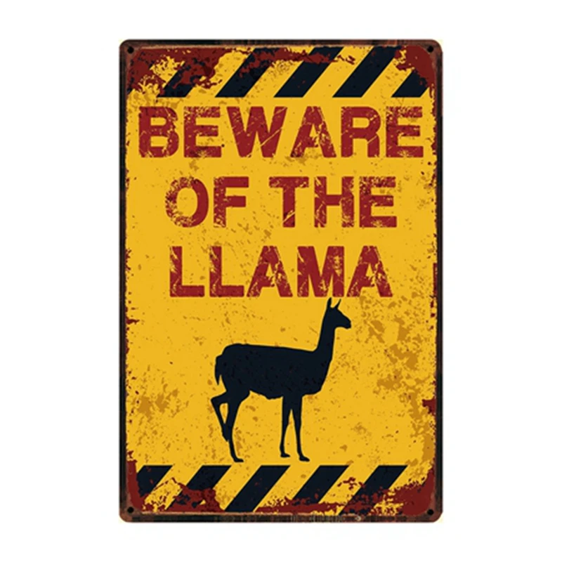[ Kelly66 ] Beware Of The Dog Pig Horse Wolf Monkey Metal Sign Tin Poster Home Decor Bar Wall Art Painting 20*30 CM Size Dy82 - Цвет: y-2890