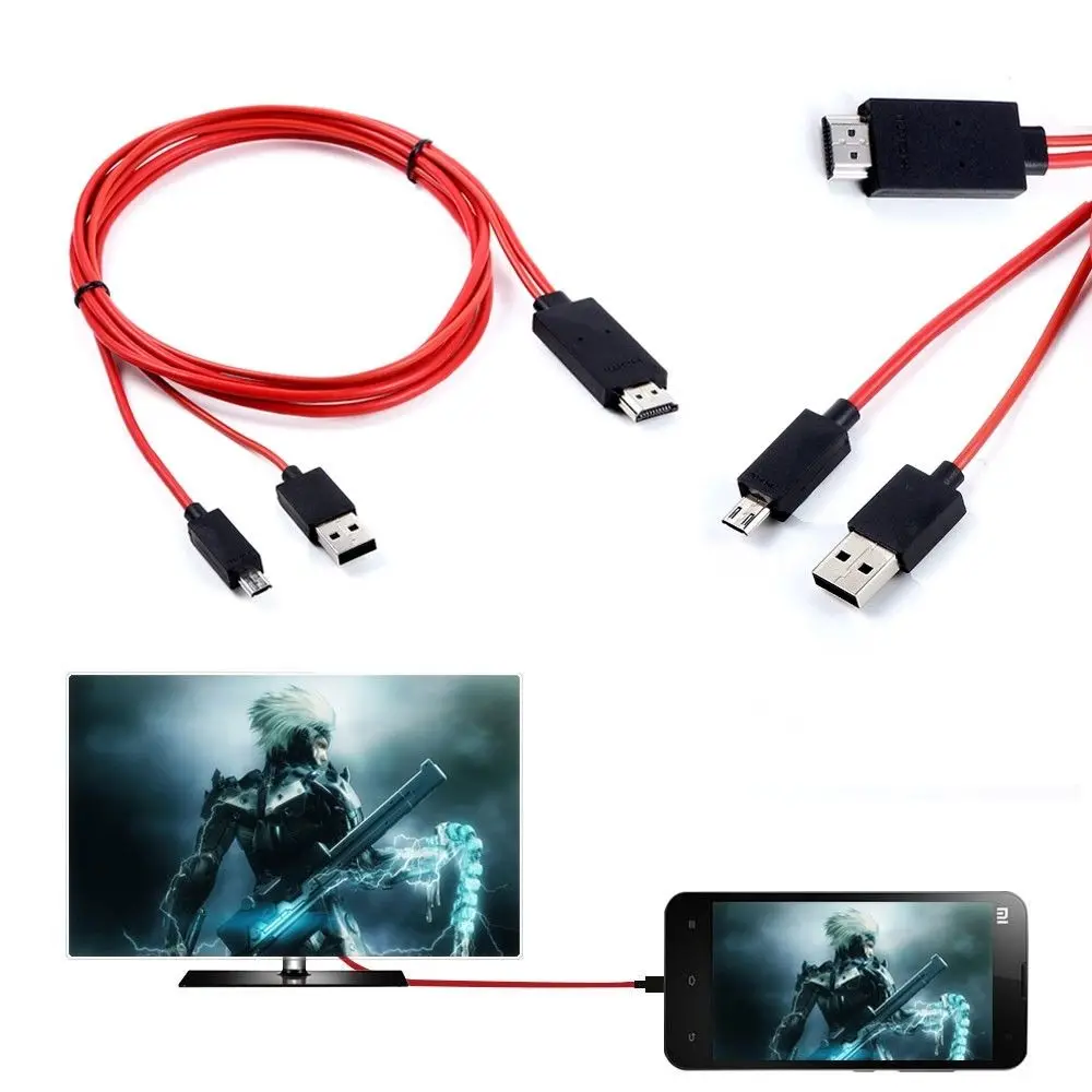 1080P MHL микро USB к HDMI кабель конвертер адаптер для Android телефона/ТВ/ПК аудио HD ТВ