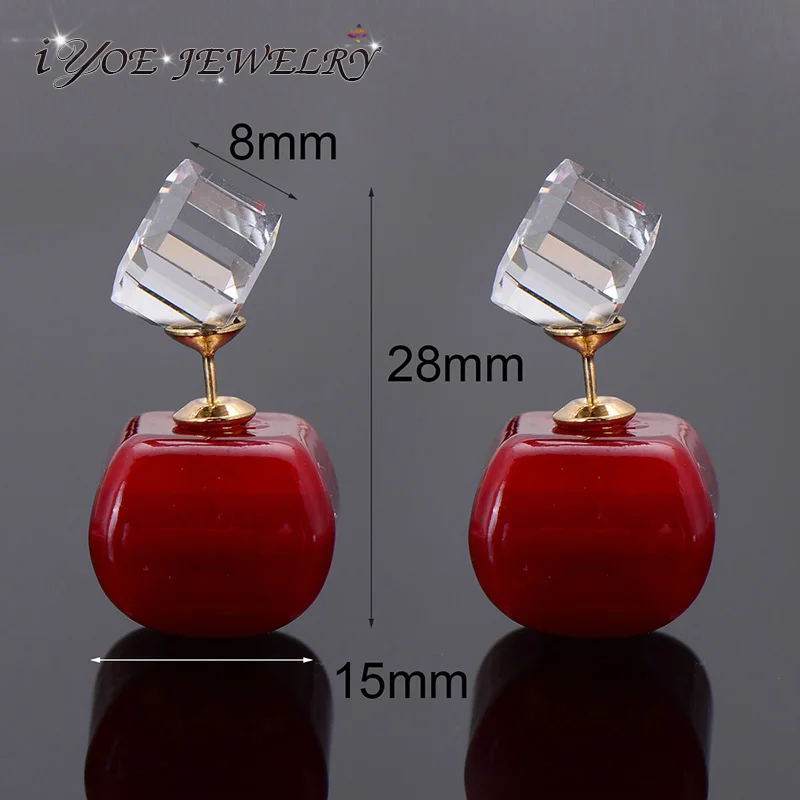 IYOE женские серьги пусеты золотого цвета с кубическим кристаллом|jewlery for women|beads stud