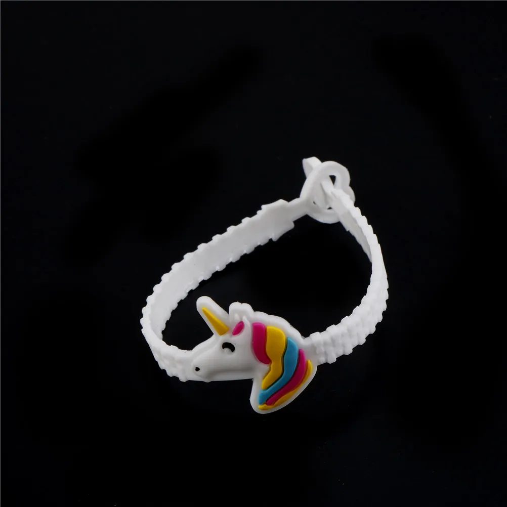 10pcs/set Kid Children Girl Boy Star Printing Colorful Unicorn Wristband Flexible Wrap Slap Bracelet Animal Enfant Bangle Gift images - 6