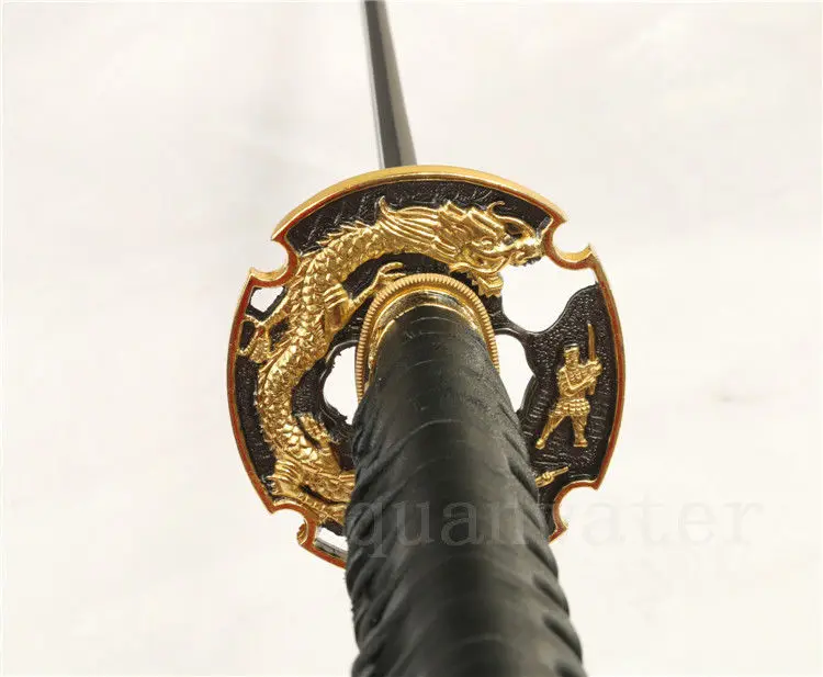 

41"FOLDED STEEL CLAY TEMPERED BLACK RED BLADE JAPANESE SAMURAI SWORD KATANA